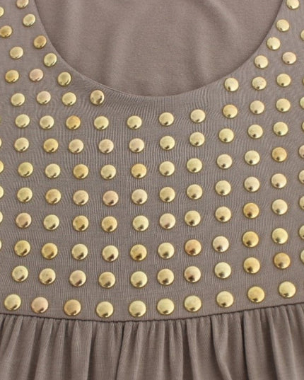 Roccobarocco Khaki studded sheath dress