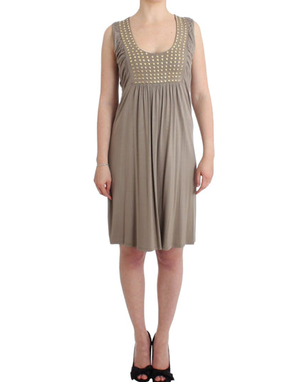 Roccobarocco Khaki studded sheath dress