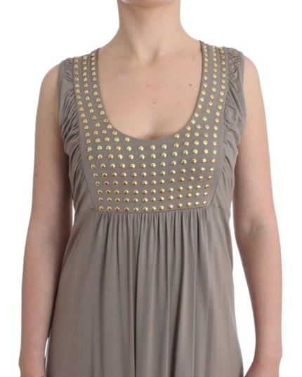 Roccobarocco Khaki studded sheath dress