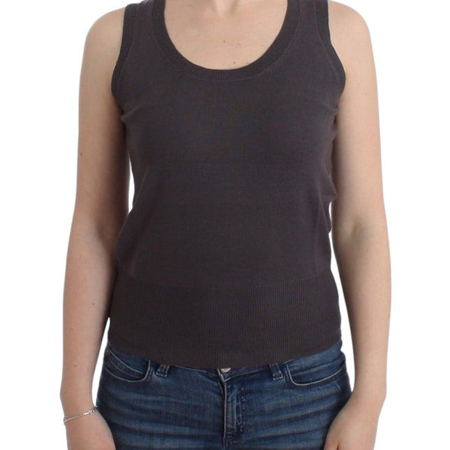 John Galliano Brown knit tank top