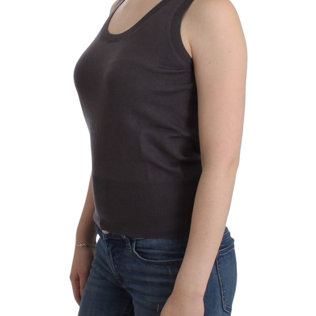 John Galliano Brown knit tank top