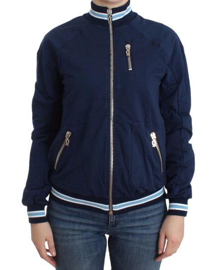 John Galliano Blue zip cotton cardigan