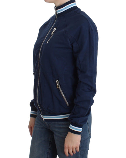 John Galliano Blue zip cotton cardigan