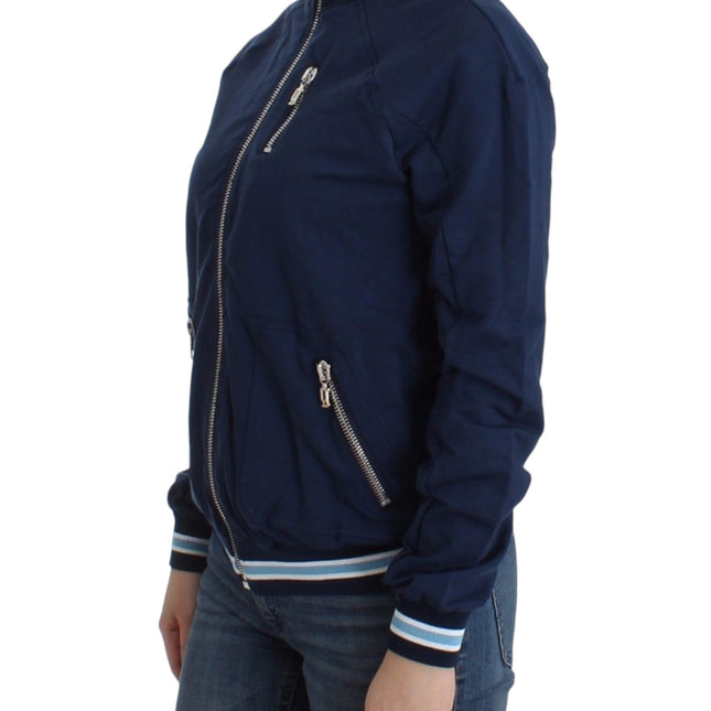 John Galliano Blue zip cotton cardigan
