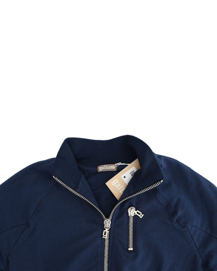 John Galliano Blue zip cotton cardigan