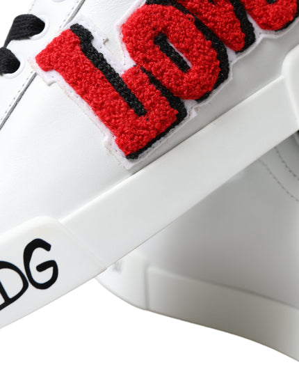 Dolce & Gabbana White Love Patch Portofino Classic Sneakers Shoes