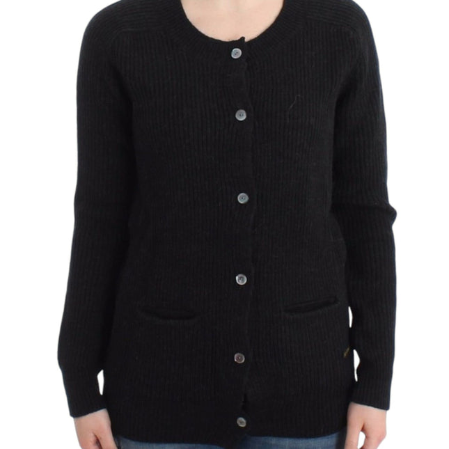 John Galliano Black wool cardigan