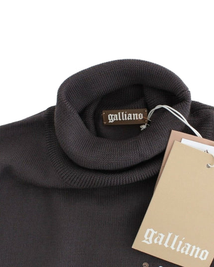 John Galliano Brown turtleneck cotton sweater