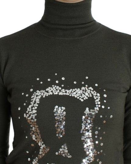 John Galliano Green wool turtleneck sweater