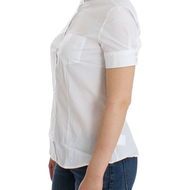 John Galliano White Cotton Shirt Top