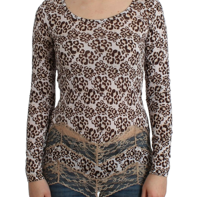 Cavalli Brown longsleeved lace top