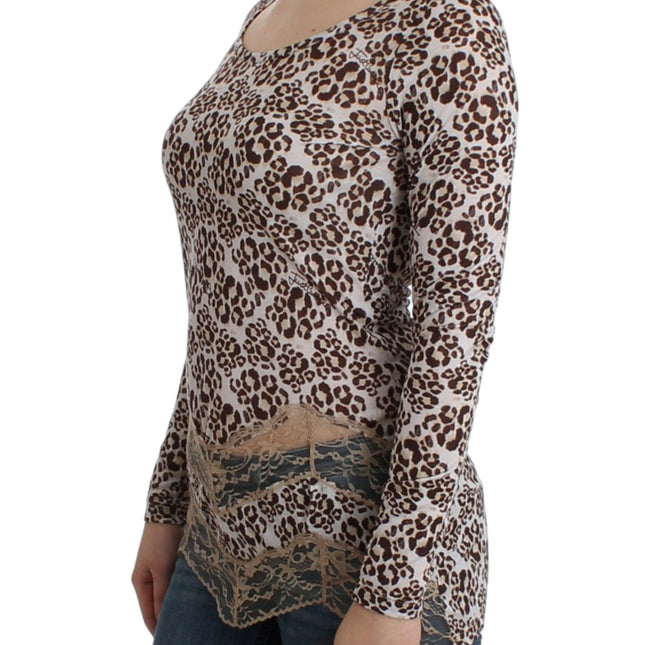 Cavalli Brown longsleeved lace top