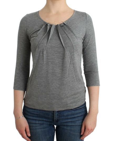 Cavalli Gray 3/4 sleeves jumper top