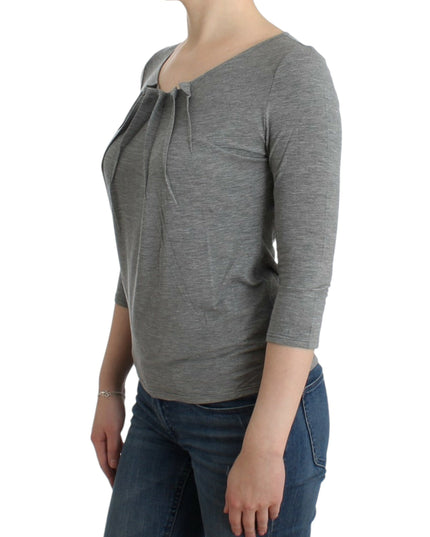 Cavalli Gray 3/4 sleeves jumper top