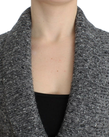 Cavalli Gray wool knitted cardigan