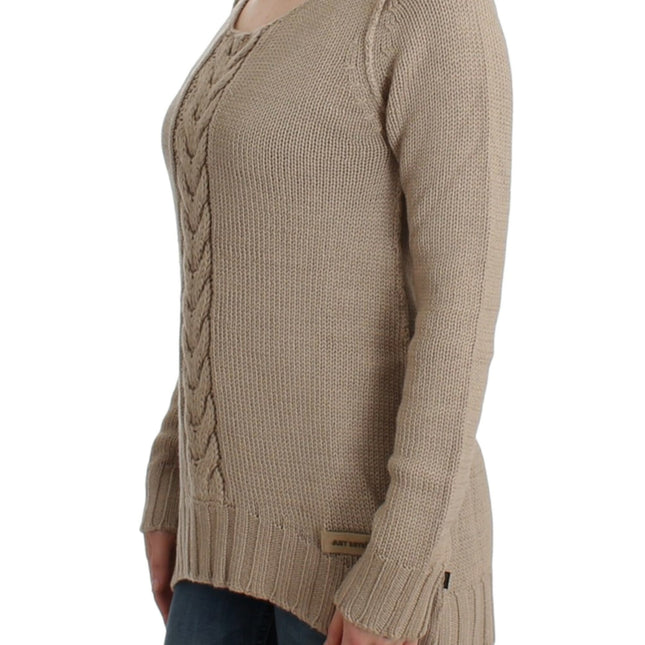 Cavalli Beige knitted wool sweater