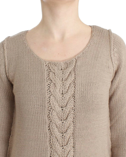 Cavalli Beige knitted wool sweater
