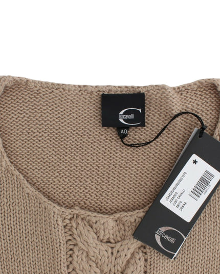 Cavalli Beige knitted wool sweater