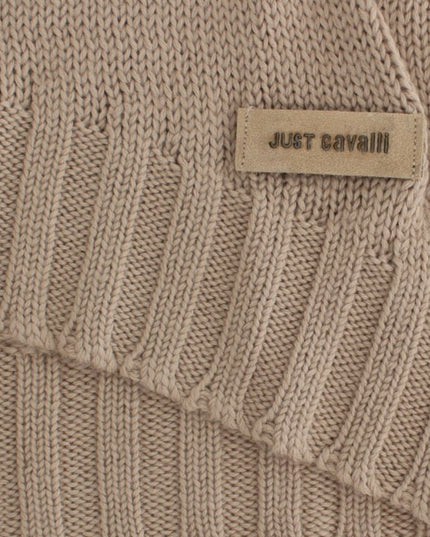 Cavalli Beige knitted wool sweater