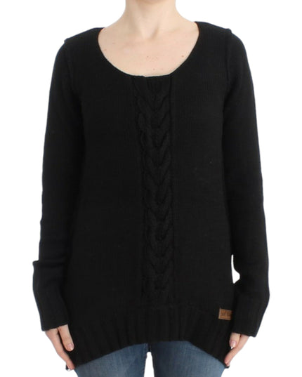 Cavalli Black knitted wool sweater