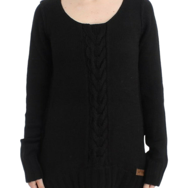 Cavalli Black knitted wool sweater