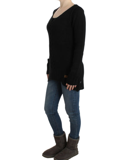 Cavalli Black knitted wool sweater