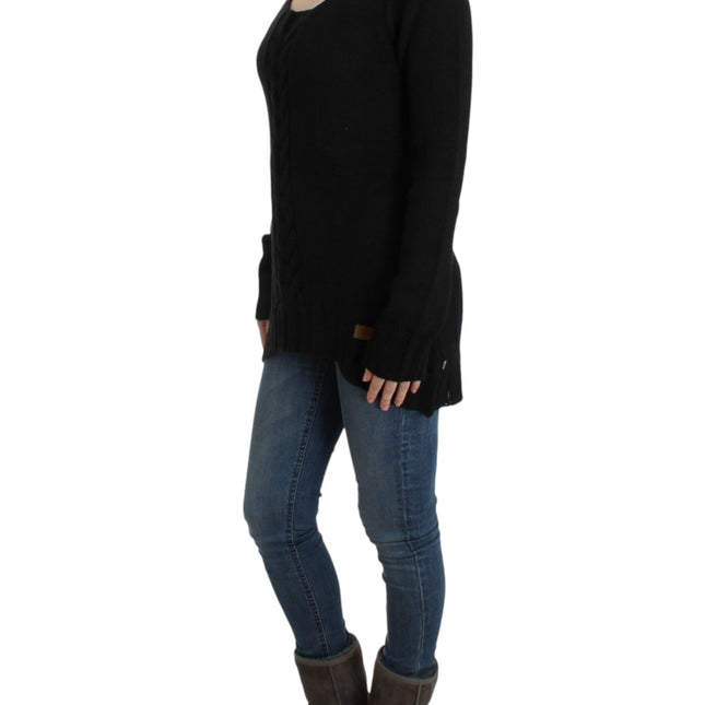 Cavalli Black knitted wool sweater