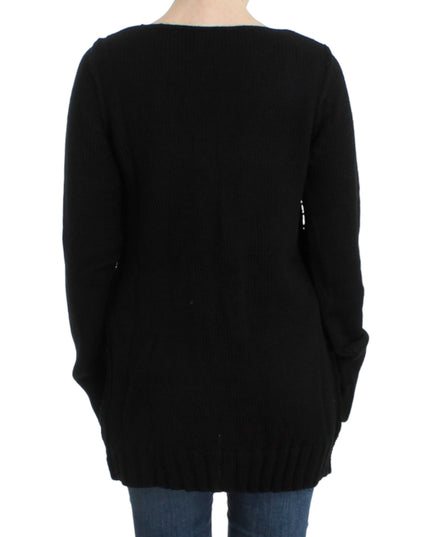 Cavalli Black knitted wool sweater
