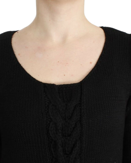 Cavalli Black knitted wool sweater
