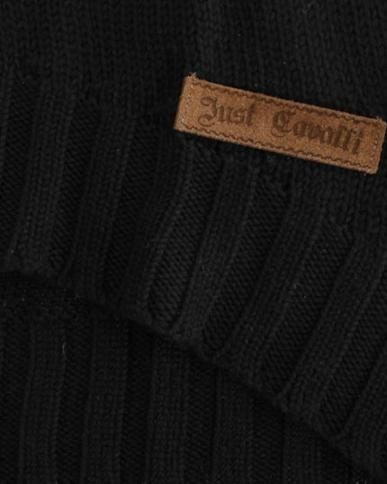 Cavalli Black knitted wool sweater