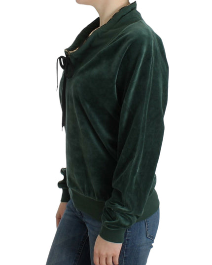 Cavalli Green velvet cotton sweater