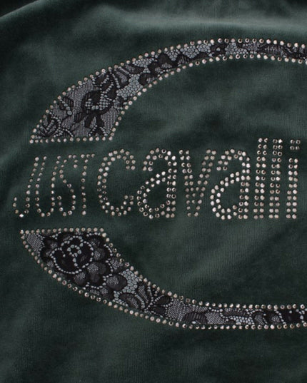 Cavalli Green velvet cotton sweater