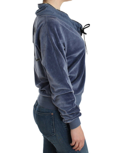 Cavalli Blue velvet cotton sweater