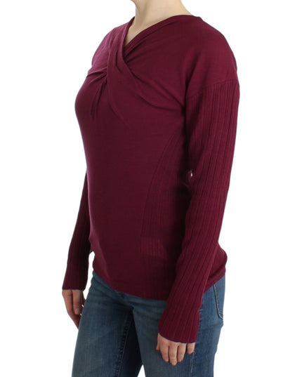 Cavalli Purple knitted wool sweater