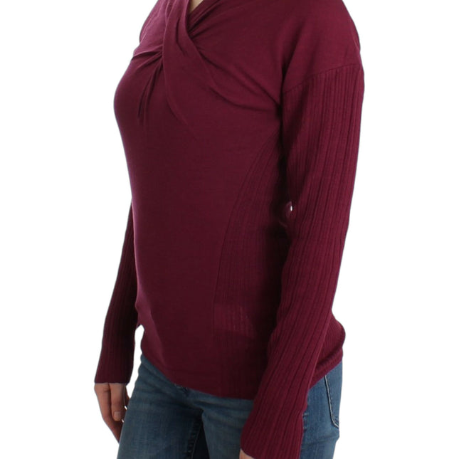 Cavalli Purple knitted wool sweater