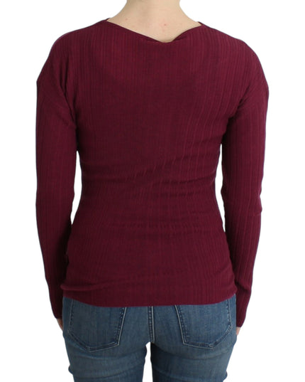 Cavalli Purple knitted wool sweater