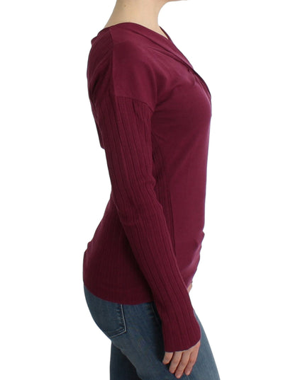 Cavalli Purple knitted wool sweater