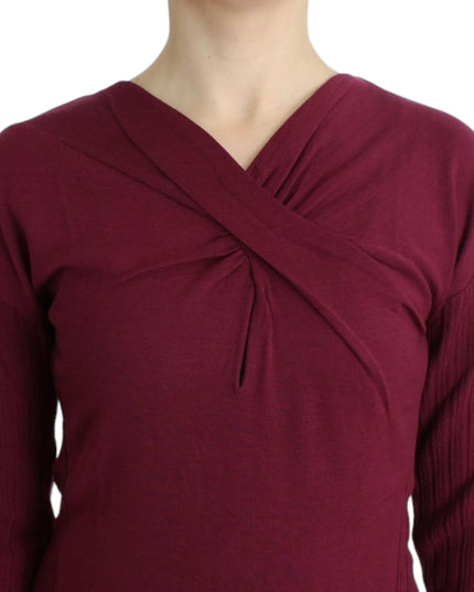 Cavalli Purple knitted wool sweater