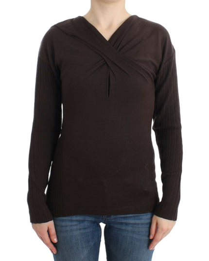 Cavalli Brown knitted wool sweater