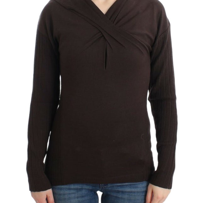 Cavalli Brown knitted wool sweater