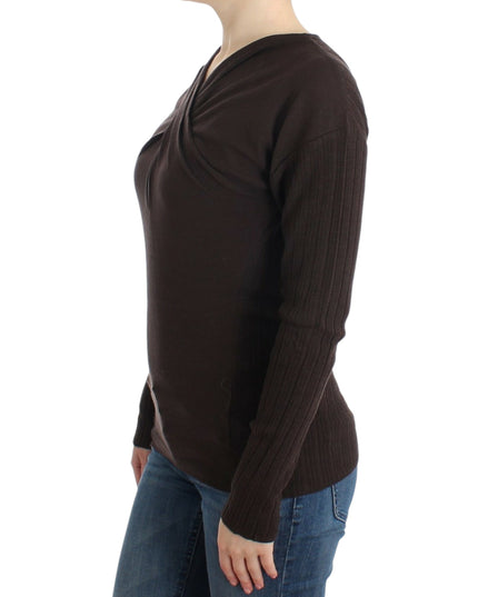 Cavalli Brown knitted wool sweater