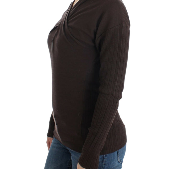 Cavalli Brown knitted wool sweater