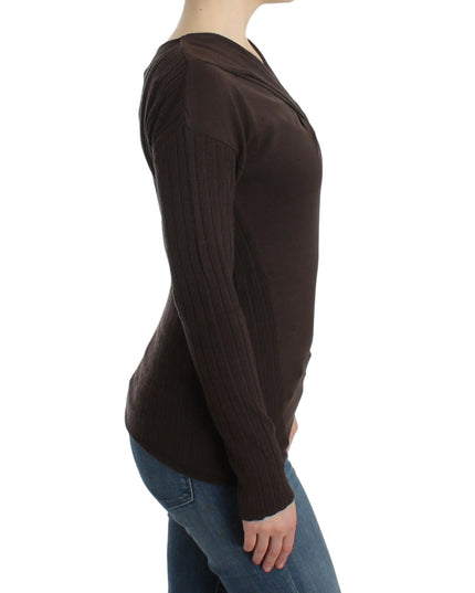 Cavalli Brown knitted wool sweater