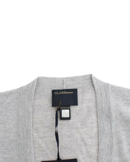 Cavalli Gray cropped wool cardigan