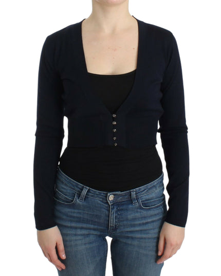 Cavalli Black cropped wool cardigan