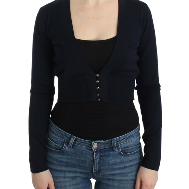 Cavalli Black cropped wool cardigan