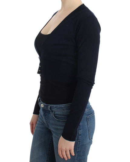 Cavalli Black cropped wool cardigan