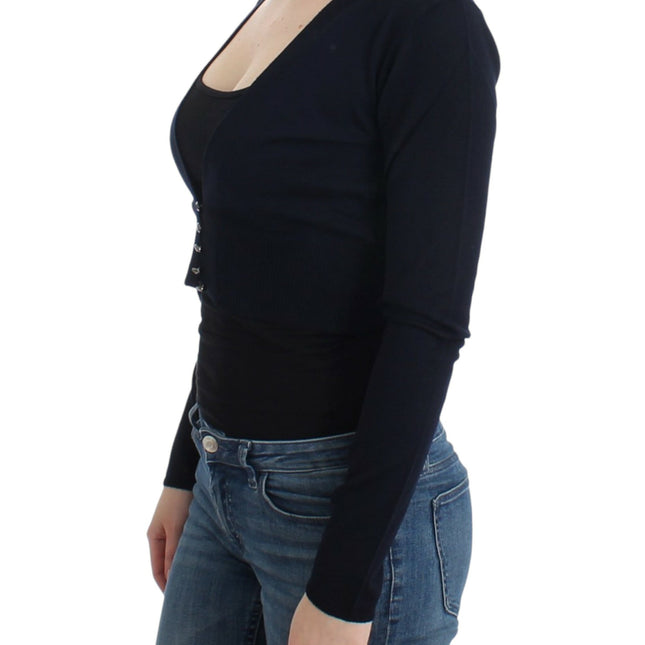 Cavalli Black cropped wool cardigan