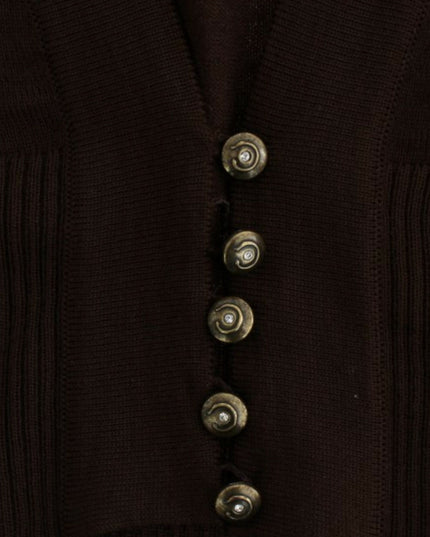 Cavalli Brown cropped wool cardigan