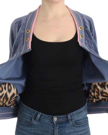 Cavalli Blue velvet zipup sweater